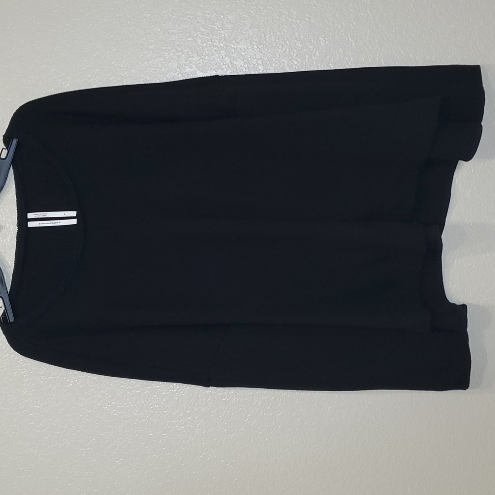 by Anthropologie Nori Waffle Knit Oversized Boxy Shirt Top Small Black
